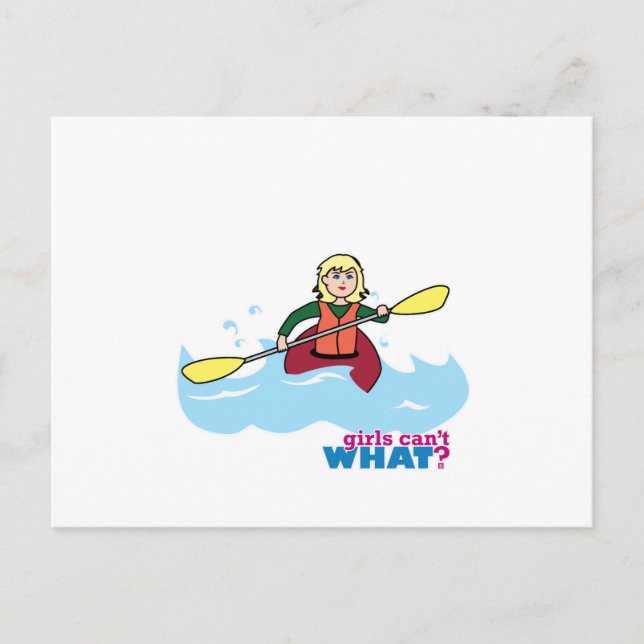 Cartão Postal Kayaking Girl - Light/Blona (Frente)