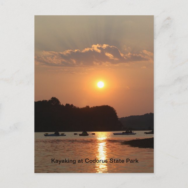 Cartão Postal Kayaking No Parque Estadual De Codorus (Frente)