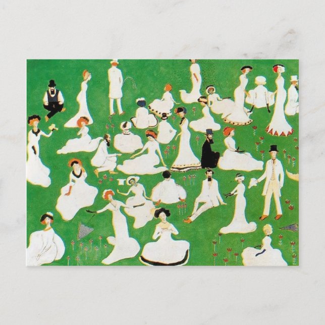 Cartão Postal Kazimir Malevich - Descanso. Sociedade em Chapéus  (Frente)