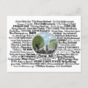 Cartão Postal Keene, NH - Agora e Depois