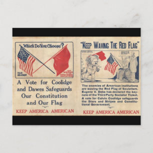 Cartão Postal Keep America - Vote Cal Coolidge
