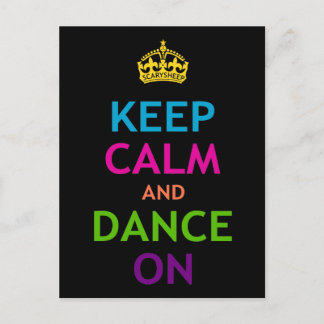 Cartão Postal Keep Calm and Dance On