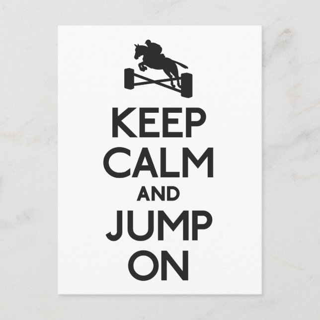 Cartão Postal Keep calm and jump on (Frente)