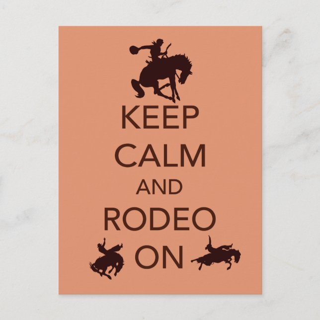 Cartão Postal Keep Calm and Rodeo On cowboy cowgirl gift (Frente)