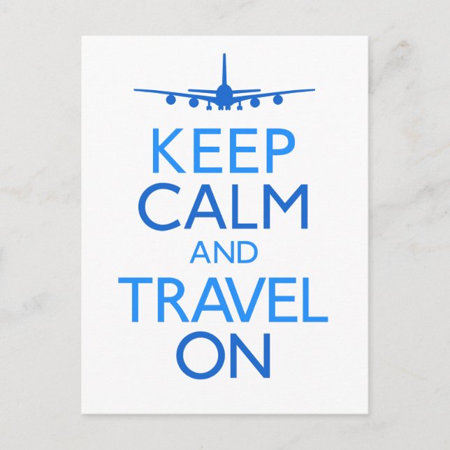Cartão Postal Keep Calm and Travel On (Frente)