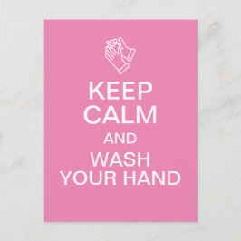 Cartão Postal Keep Calm and Wash Your Hand