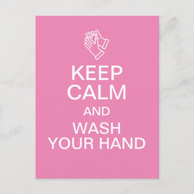 Cartão Postal Keep Calm and Wash Your Hand (Frente)