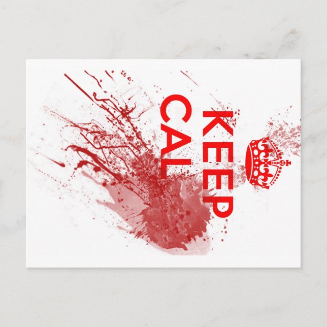 Cartão Postal Keep Calm Bloody Zombie (Frente)