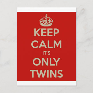 Cartão Postal Keep Calm It's Only Twins
