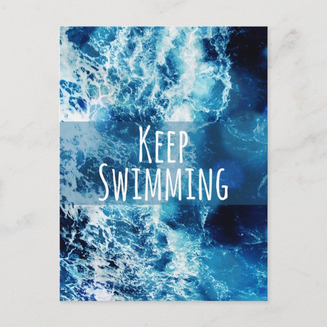 Cartão Postal Keep Swimming Ocean Motivational (Frente)