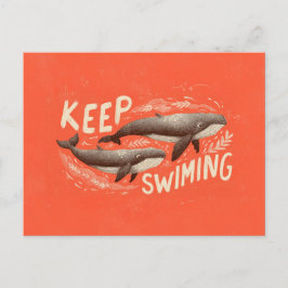 Cartão Postal Keep Swimming Whales