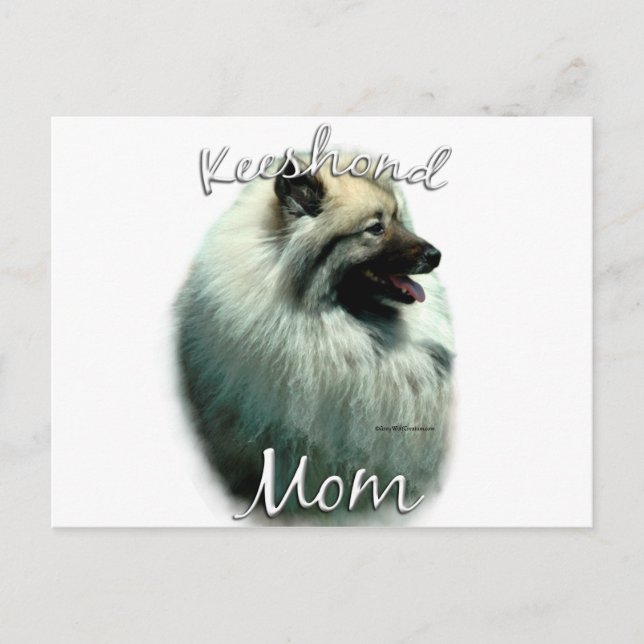 Cartão Postal Keeshond Mãe 2 (Frente)