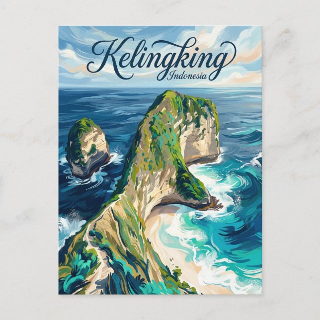 Cartão Postal Kelingking Beach Indonesia (Frente)
