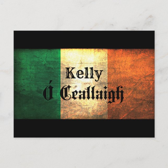 Cartão Postal Kelly Irish Flag (Frente)