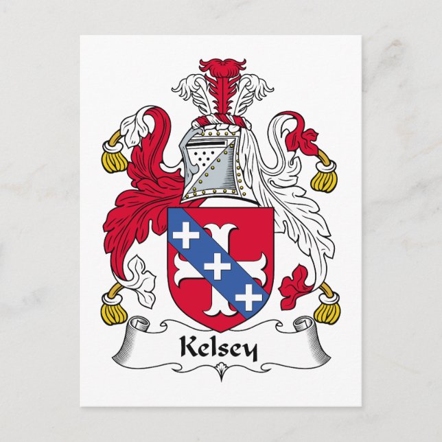 Cartão Postal Kelsey Family Crest (Frente)
