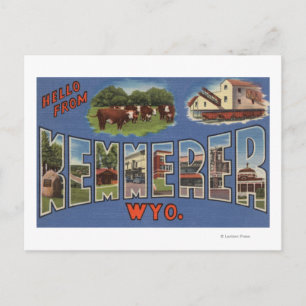 Cartão Postal Kemmerer, Wyoming - Cenas com Letras Grandes