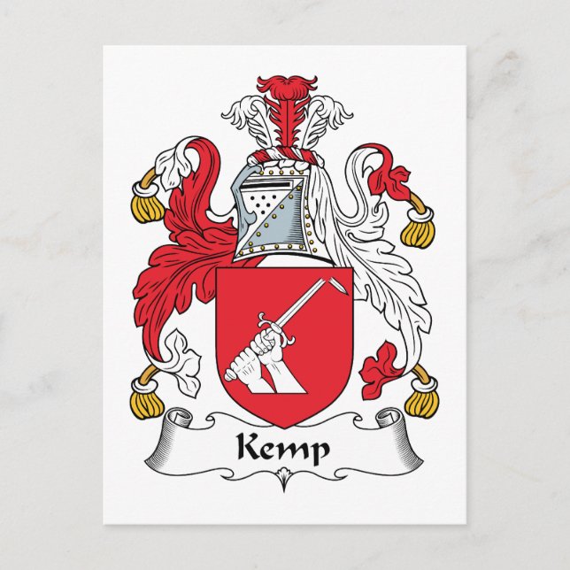 Cartão Postal Kemp Family Crest (Frente)