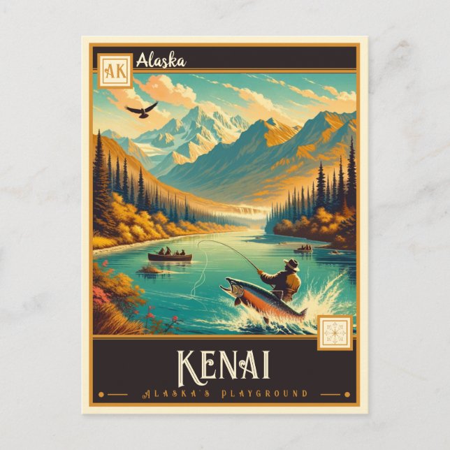 Cartão Postal Kenai, Alasca | Vintage (Frente)