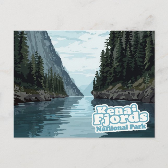 Cartão Postal Kenai Fjords Alaska Fjord Art Print (Frente)
