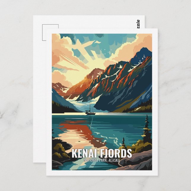 Cartão Postal Kenai Fjords National Park Alaska EUA (Frente/Verso)