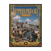 Kennebunkport Maine Arte Deco Vintage Idade Dourad