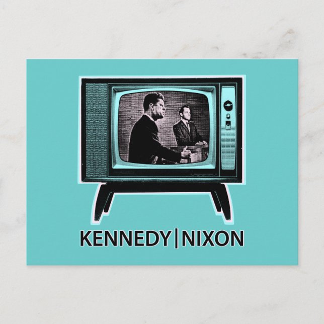 Cartão Postal Kennedy Nixon 1960 TV Debate (Frente)