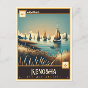 Cartão Postal Kenosha, Wisconsin Vintage