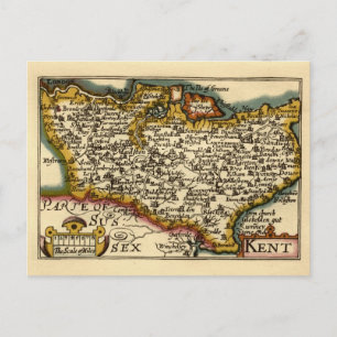 Cartão Postal Kent County England Antiga Antiquária John Speed M