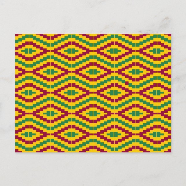 Cartão Postal Kente Africano, Feliz Kwanzaa (Frente)
