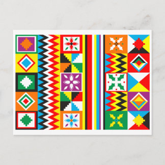 Cartão Postal Kente Cloth Pattern African Tribal Impressão