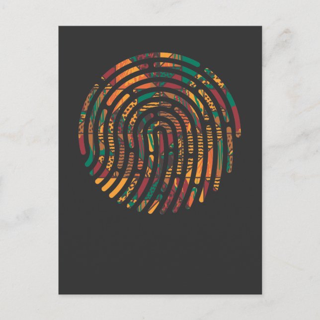 Cartão Postal Kente Pattern African Gana Fingerprint nwentoma (Frente)