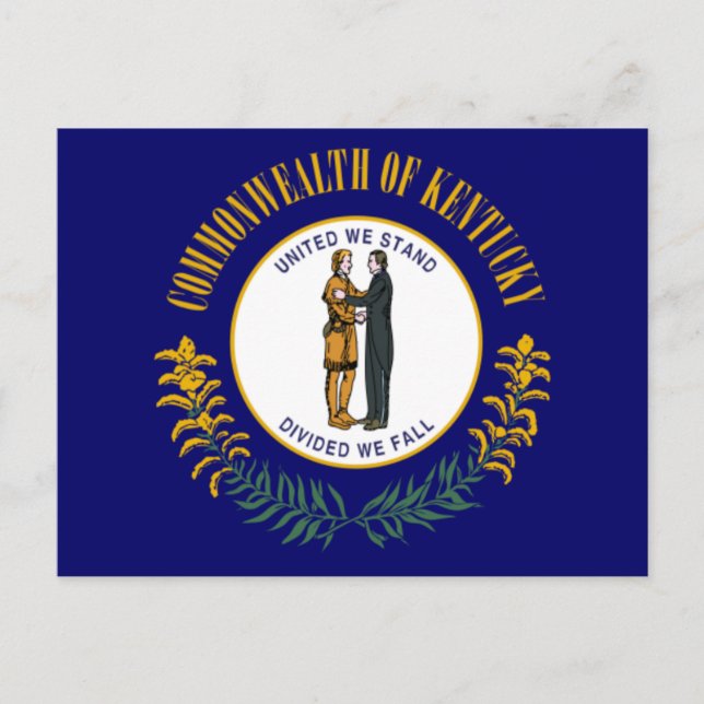 Cartão Postal Kentucky: Bandeira do Estado dos EUA Commonwealth  (Frente)