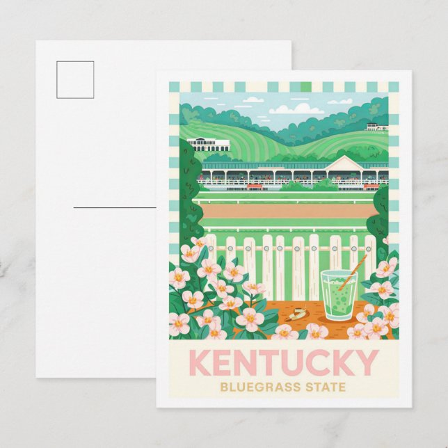 Cartão Postal Kentucky Bluegrass State USA Summer Viagem (Frente/Verso)
