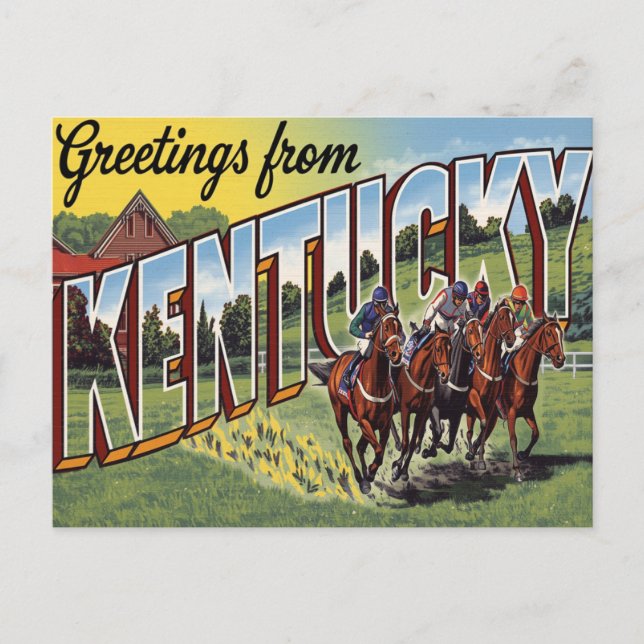 Cartão Postal Kentucky Derby Horse Racing (Frente)