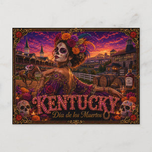 Cartão Postal Kentucky Dia de los Muertos Retro