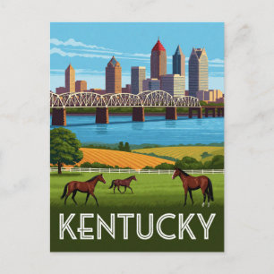 Cartão Postal Kentucky EUA Bluegrass País Viagens Sul 🐎