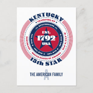 Cartão Postal Kentucky, Frankfort, KY, Patriótico, Monograma