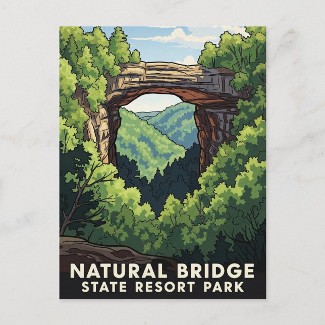 Cartão Postal Kentucky Natural Bridge State Resort Park Viagem (Frente)