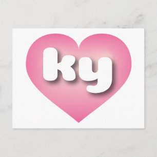 Cartão Postal Kentucky Pink Fade Heart - amor