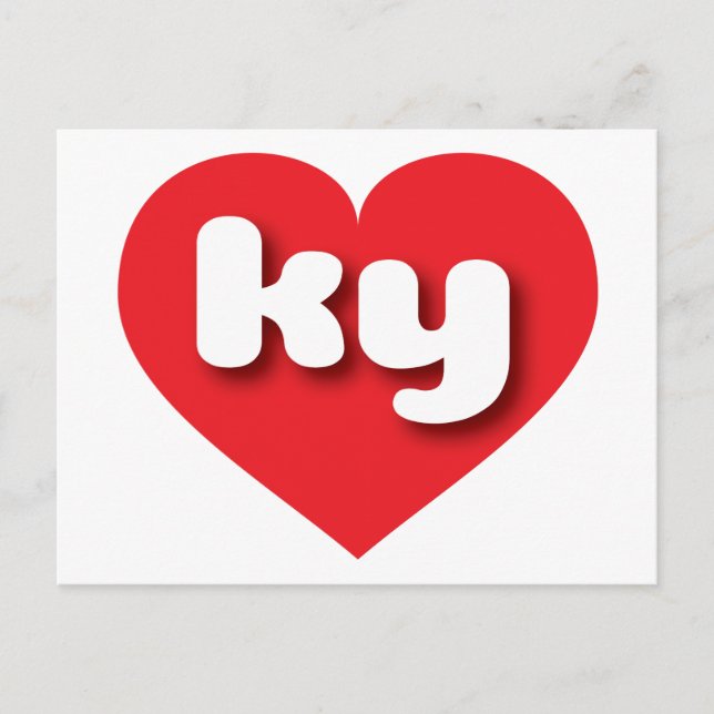 Cartão Postal Kentucky Red Heart - Eu amo ky (Frente)