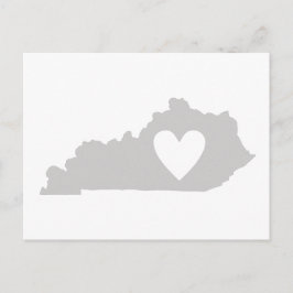 Cartão Postal Kentucky Shaped Cinza Kentucky Heart Love Adore
