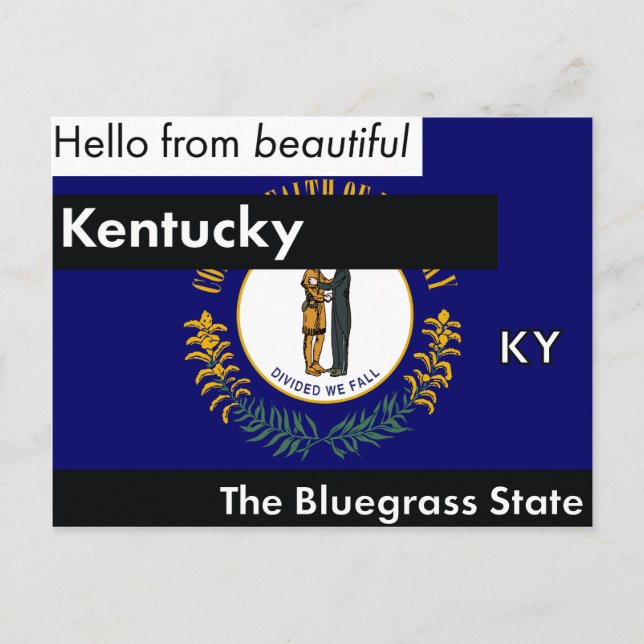 Cartão Postal Kentucky The Bluegrass State (Frente)