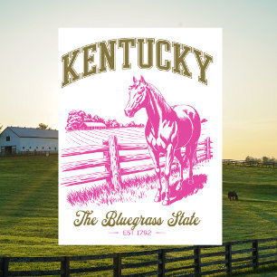 Cartão Postal Kentucky The Bluegrass State Est. Cavalo 1792