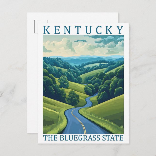 Cartão Postal Kentucky the Bluegrass State USA Viagem Place (Frente/Verso)