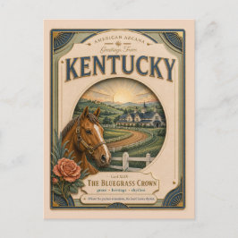 Cartão Postal Kentucky Vintage Paper Cut American Arcana