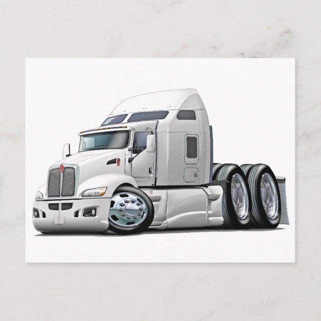 Cartão Postal Kenworth 660 White Truck (Frente)