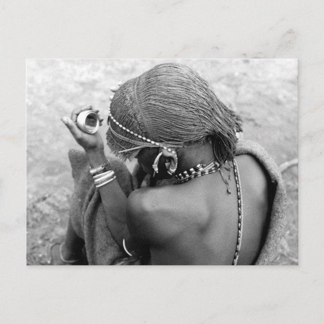 Cartão Postal Kenya Maasai Warrior Moran (Frente)