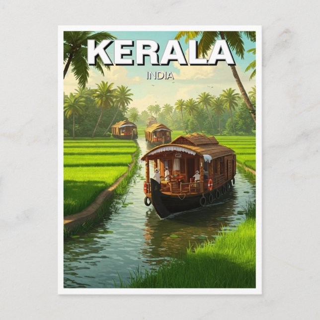 Cartão Postal Kerala Índia (Frente)