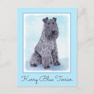 Cartão Postal Kerry Blue Terrier pintando uma pintura cãozinha o