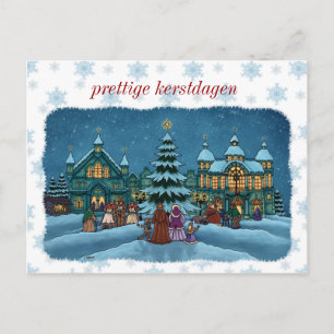 Cartão Postal kerst stad postkaart encontrou sneeuwrand nl